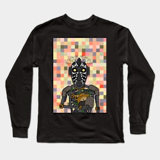 Futuristic Digital Collectible - Character with RobotMask, AfricanEye Color, and GlassSkin on TeePublic Long Sleeve T-Shirt